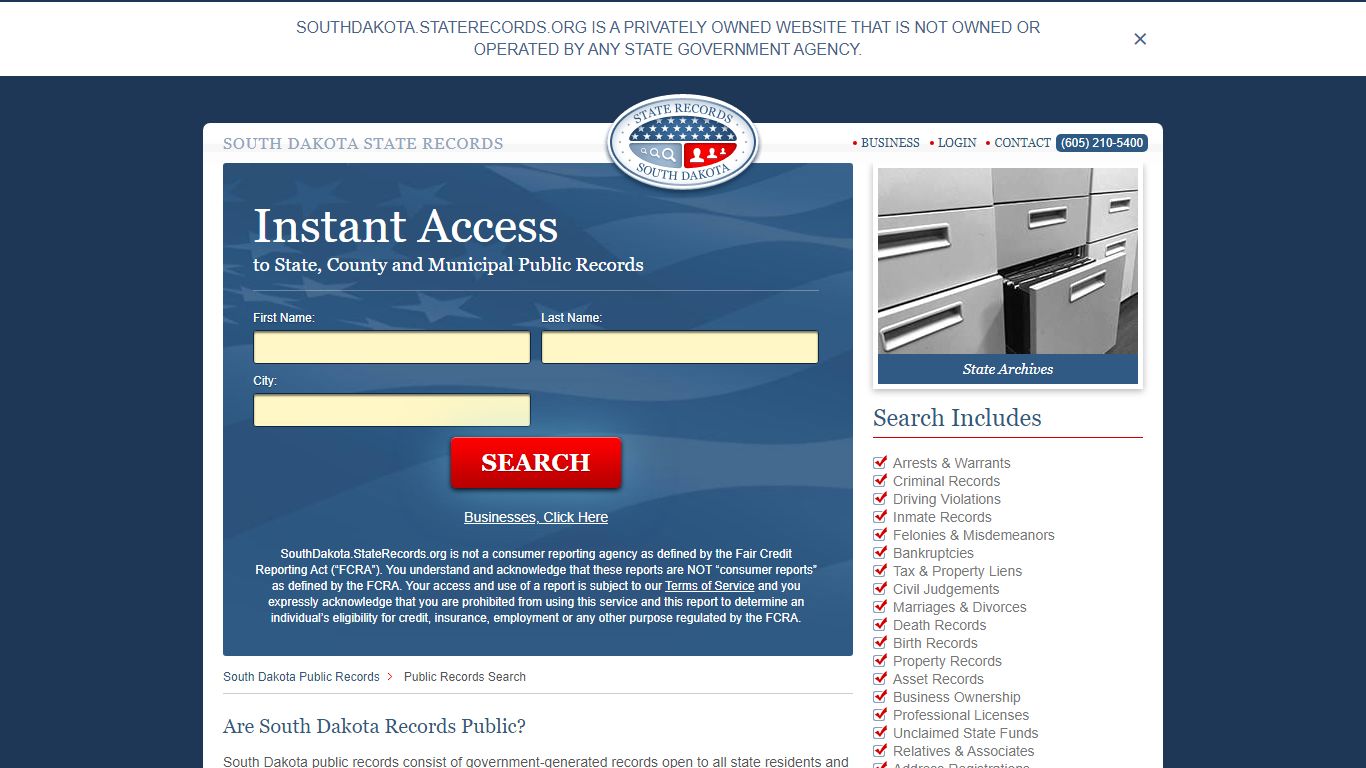 South Dakota Public Records | StateRecords.org