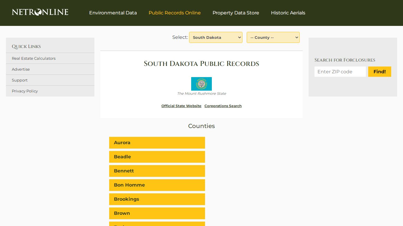 South Dakota Public Records